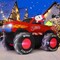 GOOSH 7.5 FT Long Christmas Inflatables Santa Claus Snowman with Presents on Truck with Built-in LEDs